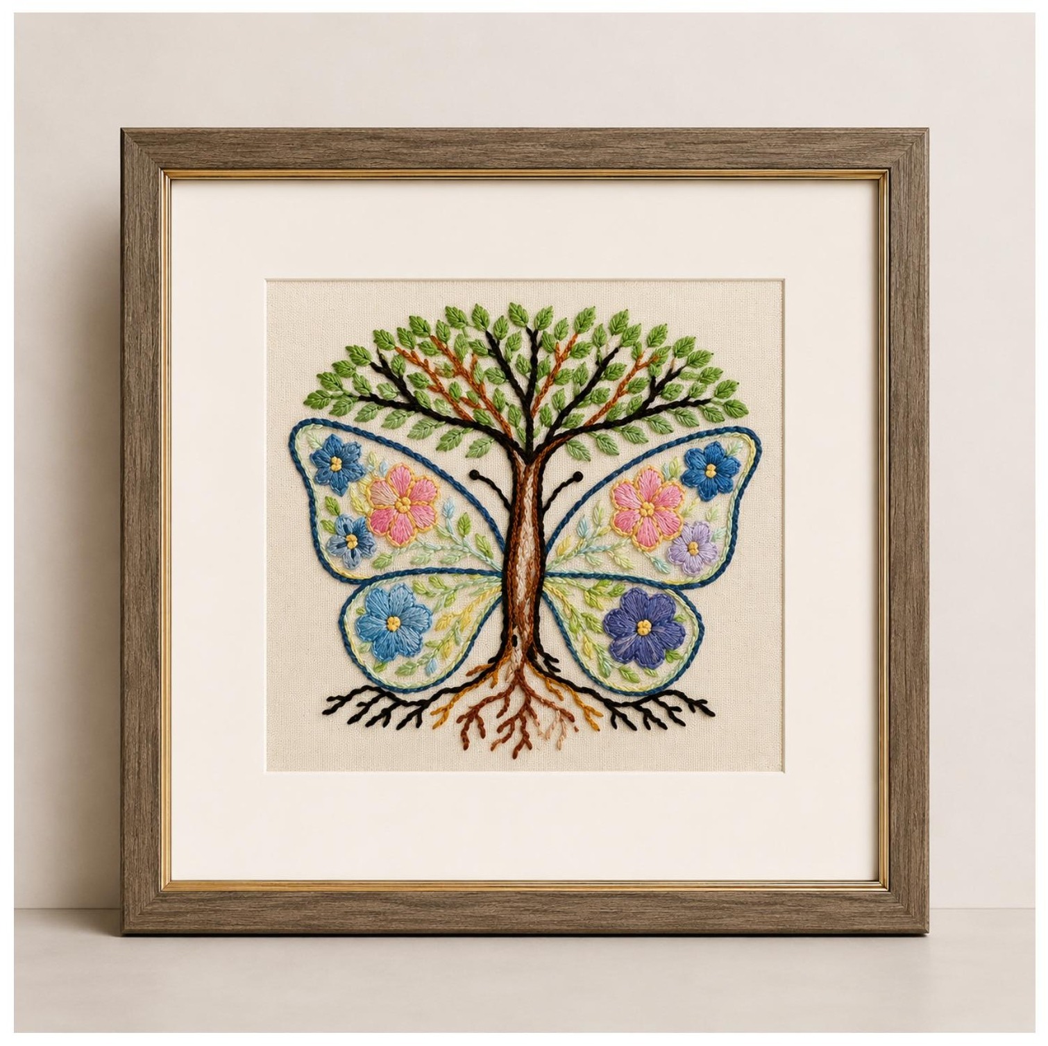 Moody Blues Butterfly embroidered artwork.